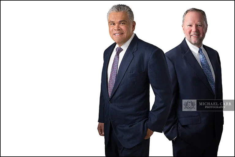 Personal Branding Photographer Executive team portrait of two business professionals photographed by Houston Headshot Photographers.