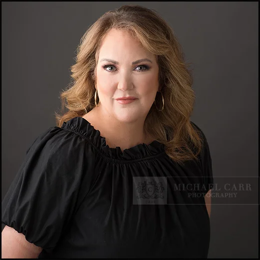 Professional branding portrait of a Houston makeup artist photographed for her website, social media, and beauty business marketing.
