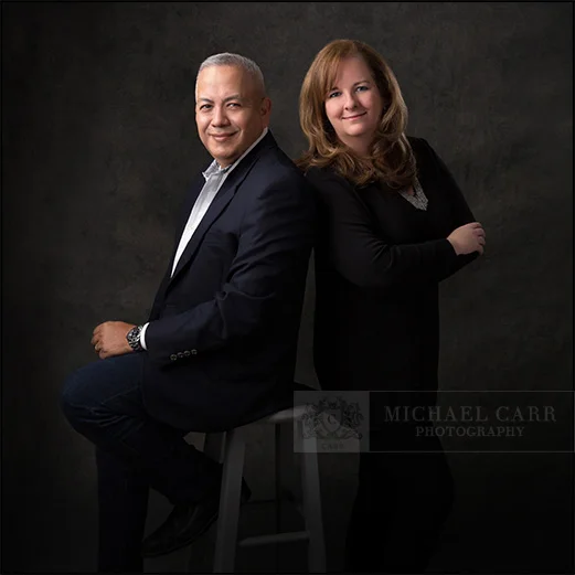 Professional branding portrait of Michael and Lisa Carr, photographers at Houston Modern Headshot Photographers.